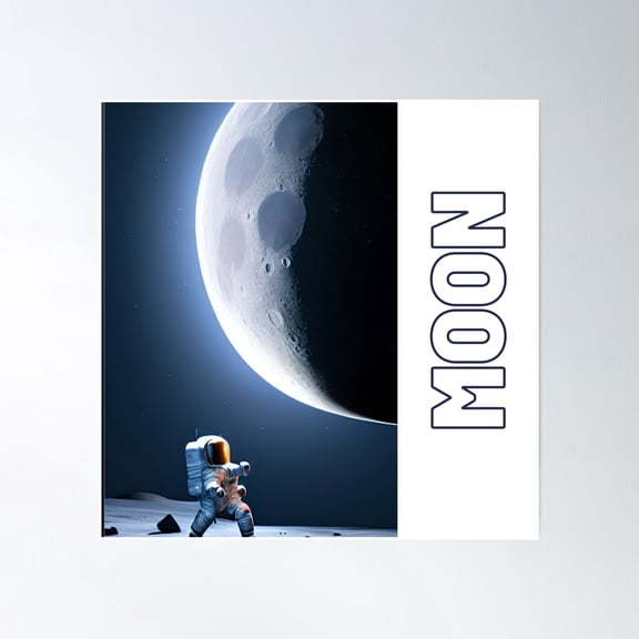 Astronaut On The Dark Moon 6 Poster Wall Art, Modern Wall Decor, 30x30 UNFRAMED