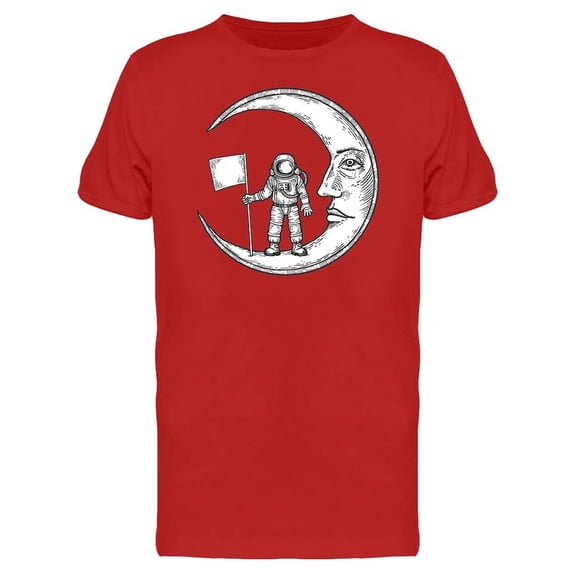Astronaut On The Moon With Flag T-Shirt Men -Image by Shutterstock, Male XX-Large