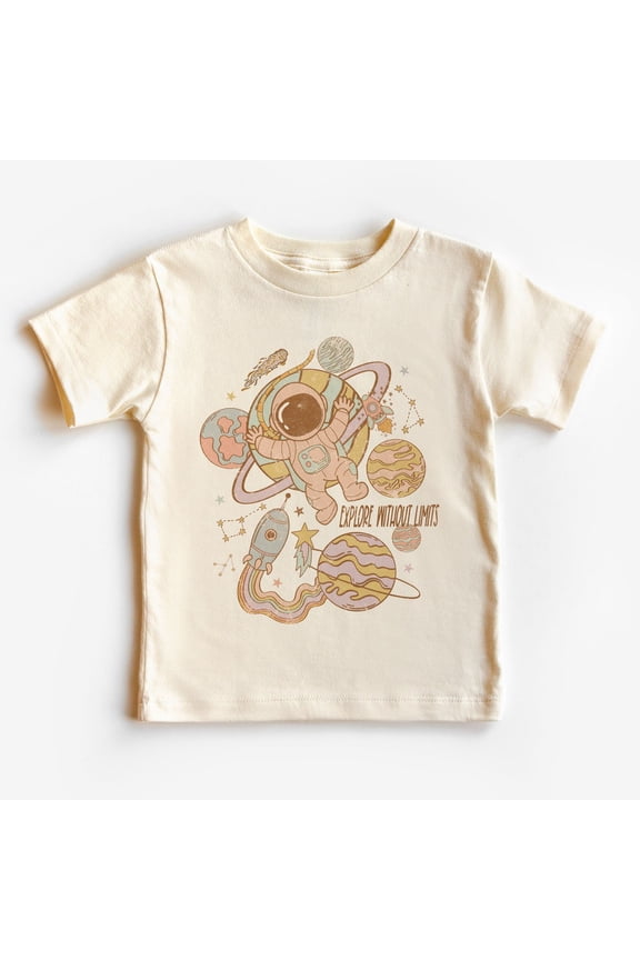 Astronaut Outer Space Toddler Shirt, Future Astronaut, Explore Without Limits, Planets Tee, Birthday Party, Boho Toddler Tee TODDLER SHORT SLEEVE TEE BELLA CANVAS 3001T