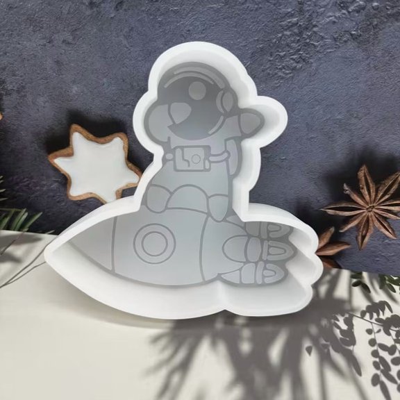 Astronaut Pattern Candlestick Silicone Mold - Decorative Plug-in Candle Holder Mold