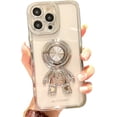 thumbnail image 1 of Astronaut Phone Case for iPhone 14 Pro Max,Luxury Plating Clear Cute Case with Hidden Stand Ring Holder,White,6.7 Inch, 1 of 14