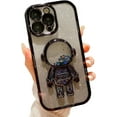 thumbnail image 1 of Astronaut Phone Case for iPhone 13,Cute Astronaut Colorful Star Sequin Liquid Quicksand Phone Case Luxury Glitter Bling 6D Electroplated Soft TPU Protector Black, 1 of 14