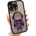thumbnail image 1 of Astronaut Phone Case for iPhone 15,Cute Astronaut Colorful Star Sequin Liquid Quicksand Phone Case Luxury Glitter Bling 6D Electroplated Soft TPU Protector Purple, 1 of 14
