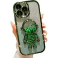 thumbnail image 1 of Astronaut Phone Case for iPhone 15 Pro,Cute Astronaut Colorful Star Sequin Liquid Quicksand Phone Case Luxury Glitter Bling 6D Electroplated Soft TPU Protector Green, 1 of 14