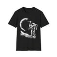 thumbnail image 1 of Astronaut Picking At The Moon Novelty Graphic Apparel & More Unisex T-Shirt, 1 of 4