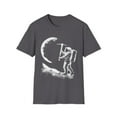thumbnail image 1 of Astronaut Picking At The Moon Novelty Graphic Apparel & More Unisex T-Shirt, 1 of 4