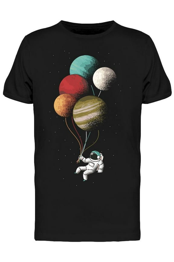 Astronaut Planet Balloons Space Men's T-shirt