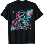 Astronaut Planet Earth Outer Space Galaxy Universe Science T-Shirt Gift for Dad,
