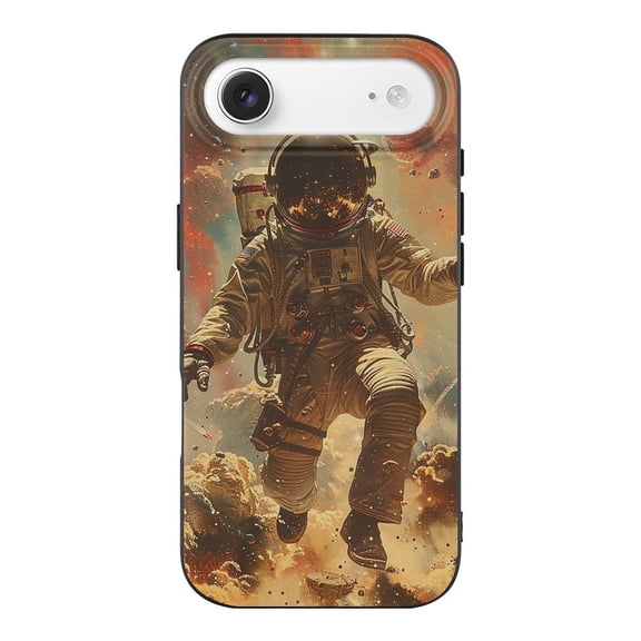 Astronaut Planet Space Galaxy Vintage Black TPU Case for iPhone 17 Air Slim Shockproof Protective Phone Cover