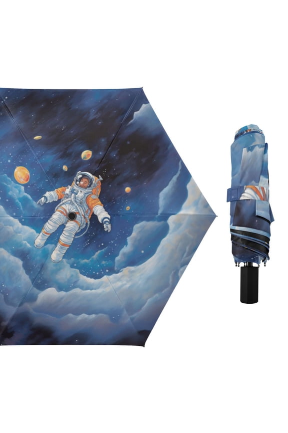 Astronaut Plant Cloud Compact Sun Umbrella Windproof Travel Umbrellas for Rain Strong Portable UV Protection