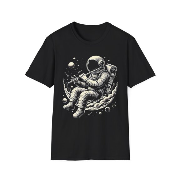 Astronaut Playing Flute Musician Music Lover Flute Player TShirt