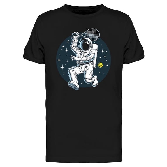 Astronaut Playing Tennis T-Shirt Men -Image by Shutterstock, Male Large
