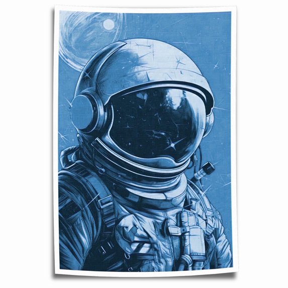 Astronaut Poster Canvas Prints Wall Art Decor Abstract Space Fantasy Picture for Home Room Wall Decoration - 16x24 inches Unframed