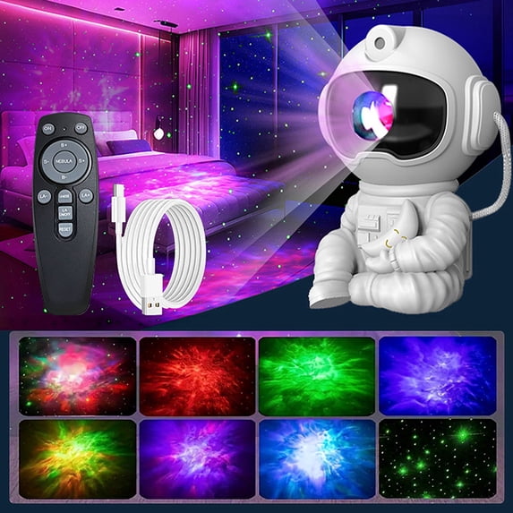 Astronaut Projector Light for Bedroom with Remote,8 Modes 360°Adjustable Christmas Star Projector for Home Room Decor,Christmas Decor Gifts for Kids,Adults,Teens