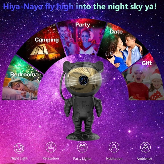 Astronaut Projector Light with Timer and Remote Control, 360° Adjustable Starry Night Light for Kids/Bedroom/Party/Home Decor