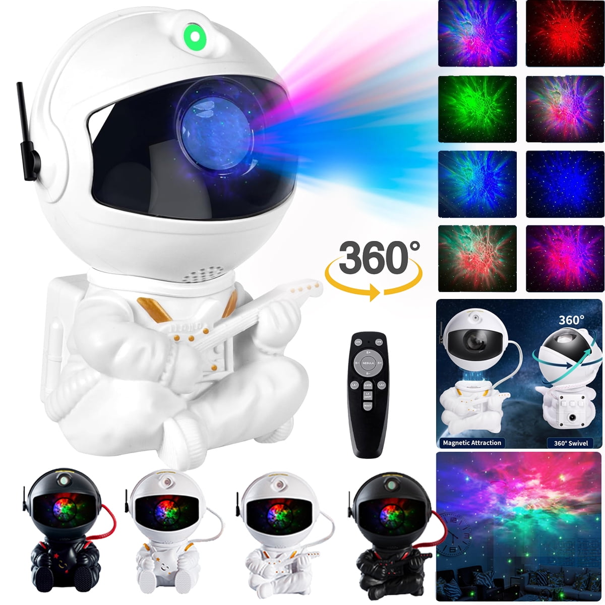 White Plastic Astronaut Galaxy Projector Night Light with Remote