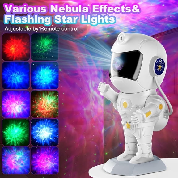Astronaut  Projector, Starry Nebula Night Light with Timer & Remote Control for Kids Adults