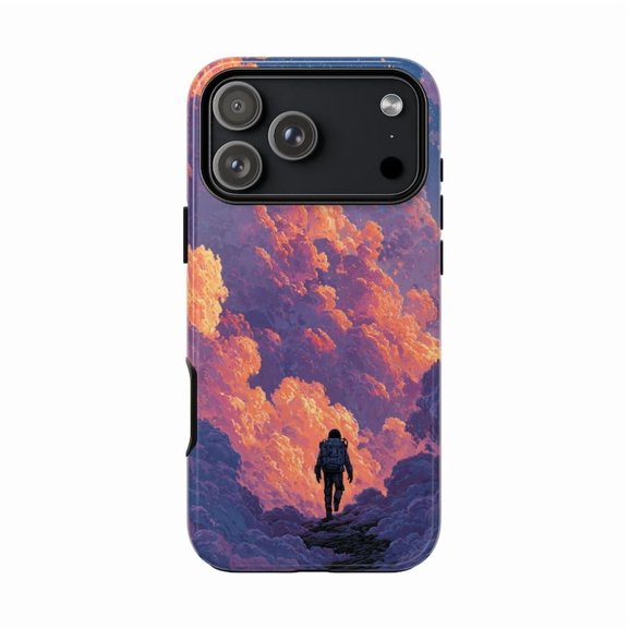 Astronaut Purple Clouds Expanse Space Case with iPhone 17 to 11 Pro Max H01615