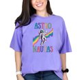 thumbnail image 1 of Astronaut Rainbow T-Shirt, Space Theme Graphic Tee, Colorful Astronaut Design Shirt, Unique Gift Idea, Fun Space Lover Apparel, Violet Comfort Colors T-Shirt, Medium, 1 of 1