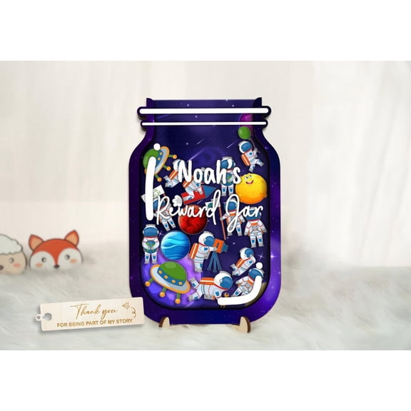 Astronaut Reward Jar for Kids, Space Planet Token Incentive Jar, Magnetic Behavior Chart, Classroom Motivation Tool, Teacher Gift and Good Habit Reward System