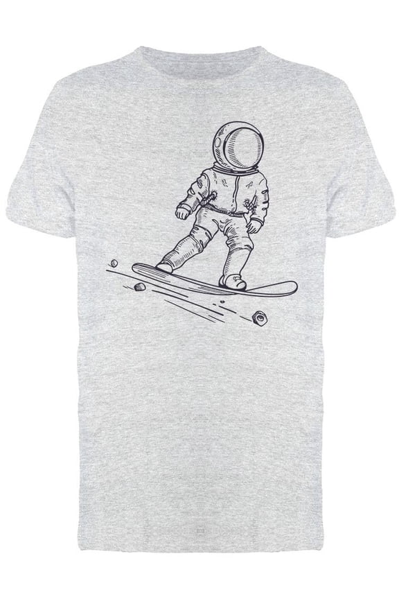 Astronaut Rides On A Snowboard T-Shirt Men -Image by Shutterstock, Male Medium