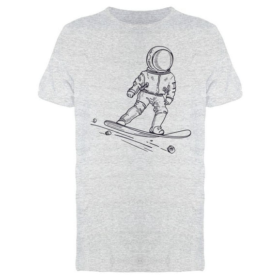 Astronaut Rides On A Snowboard T-Shirt Men -Image by Shutterstock, Male x-Large