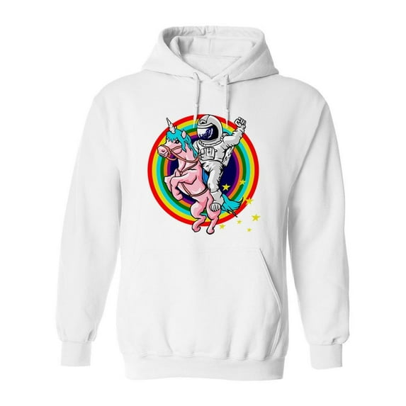 Astronaut Riding A Unicorn! Hoodie Men -Image by Shutterstock, Male Large