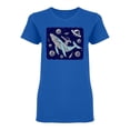 thumbnail image 1 of Astronaut Riding A Whale Design Shaped T-Shirt Women -Image by Shutterstock, Female Medium, 1 of 2