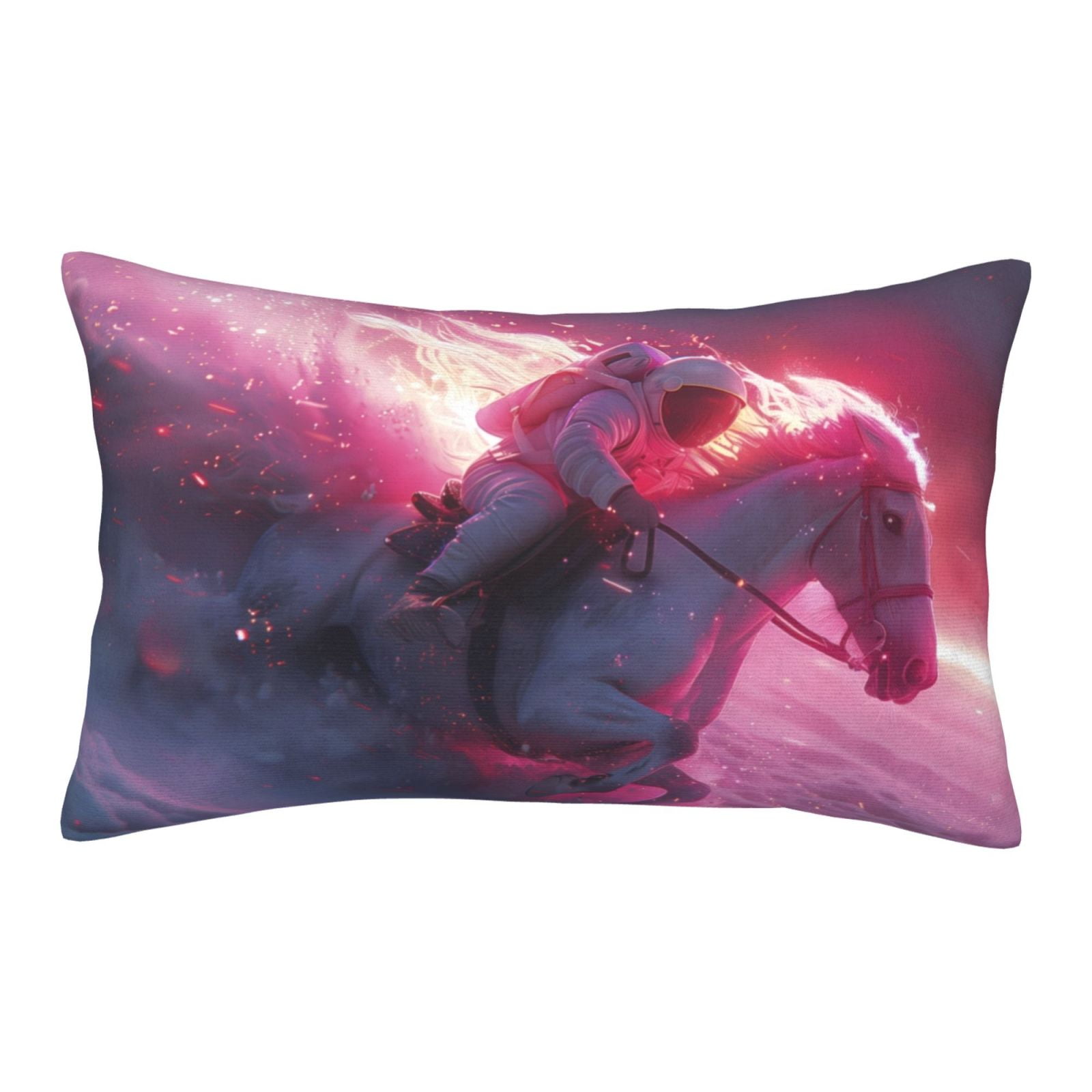 Astronaut Riding Fiery Horse Queen Pillow Cases Microfiber