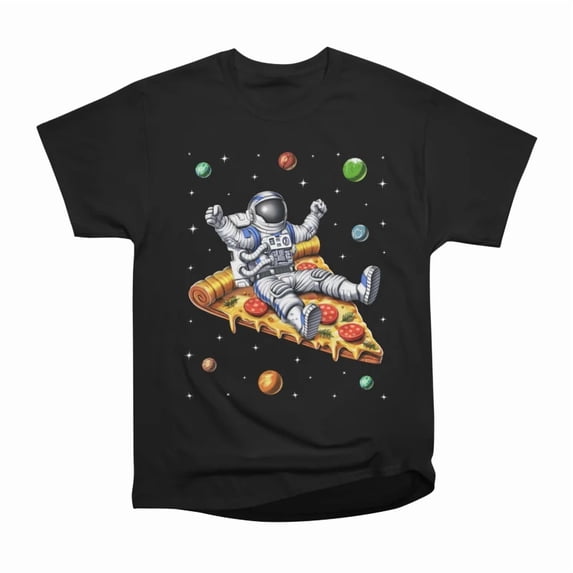 Astronaut Riding Pizza Slice T-Shirt Tee Gift For Him Merch For Her ...