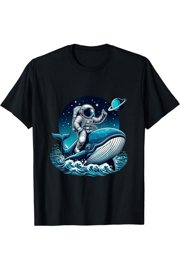 Astronaut Riding Whale Space Ocean Graphic For Men Women T-Shirt
