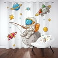 thumbnail image 1 of Astronaut Rocket Blackout Curtain For Bedroom, Cartoon Universe Curtains Thermal Insulated, Outer Space Planet Grommet Drapes For Living Room Office Window Decor 52"W x 63"L (Pack of 2), 1 of 6