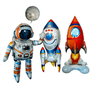 Astronaut Rocket Ships Outer Space Moon Gigantic 4PC Balloon Set | Party Supplies and Decorations | Kids Birthday Party Celebration Space Theme Decor