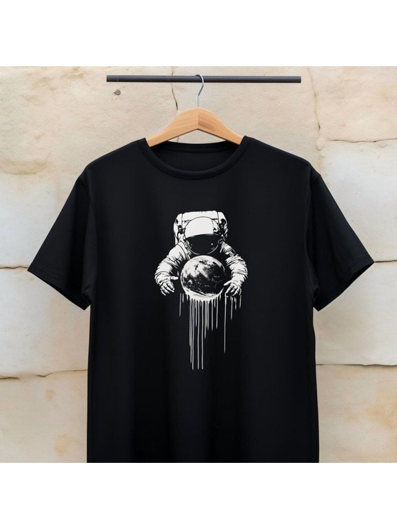 Astronaut Sci-fi Graffiti Tee | Trippy Cosmic Shirt | Unisex Soft Clothing | Alt Clothing | Celestial Planet Constellation