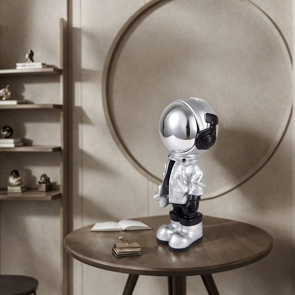 Astronaut Sculpture // Black Silver Small