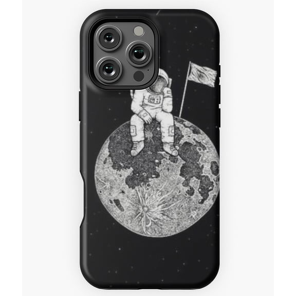 Astronaut Sit on the Moon Space Phone Case for iPhone 16 15 14 13 12 11 Pro Max