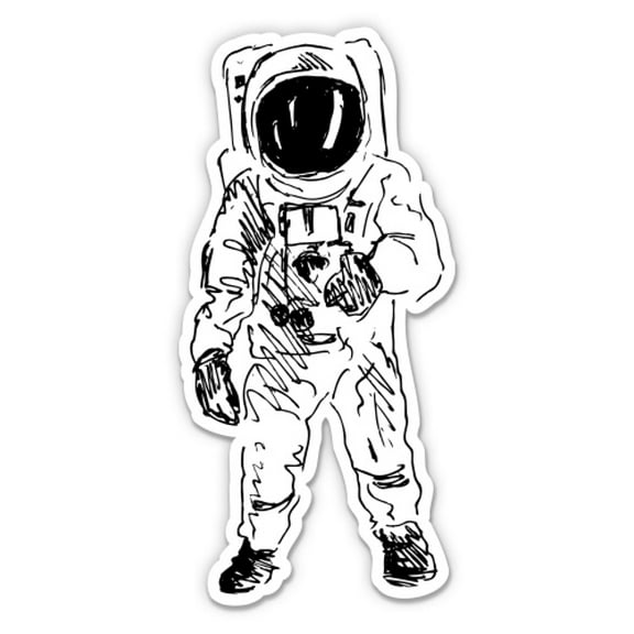 Astronaut Sketch Space Suit - 12" Vinyl Sticker Waterproof Decal