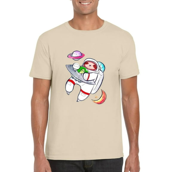 Astronaut Sloth Watercolor Space Galaxy Explorer Chill Vibe T-Shirt, for men & women, up to size 5XL