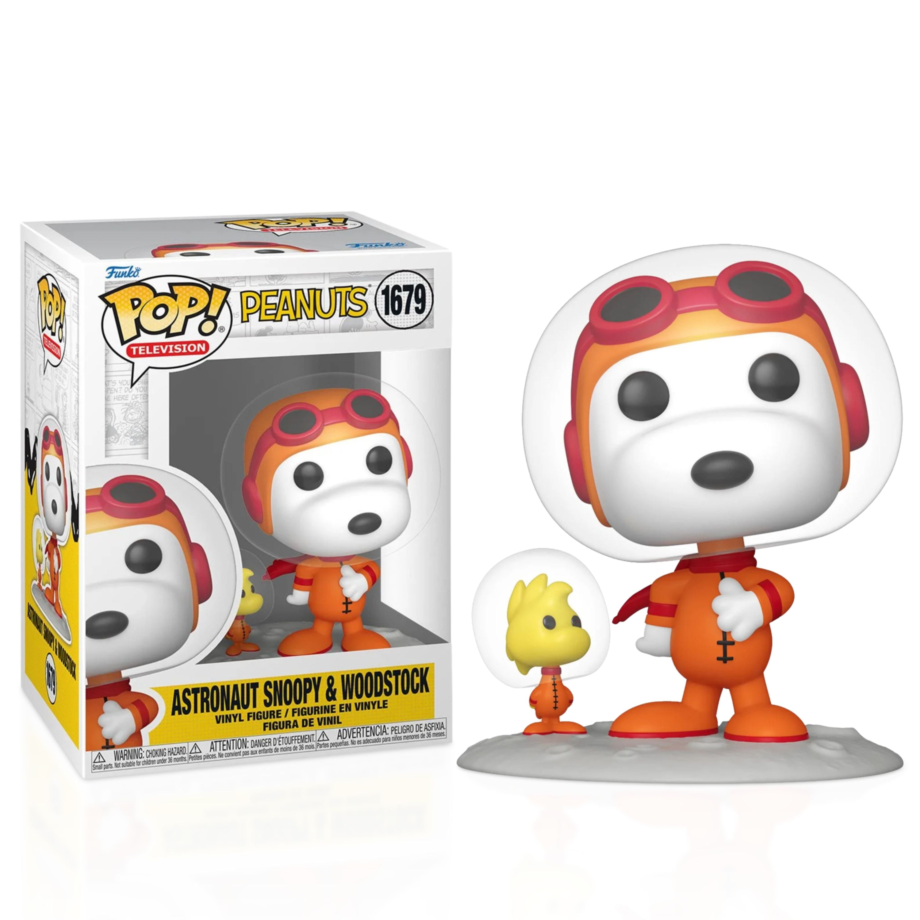 Astronaut Snoopy and Woodstock Funko Pop Set in Orange Space Suits