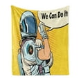 thumbnail image 1 of Astronaut Soft Flannel Fleece Throw Blanket, Astronaut Version of We Can Do It Feminism Science Space Corps Comic Character, Cozy Plush for Indoor and Outdoor Use, 70" x 90", Multicolor, by Ambesonne, 1 of 5