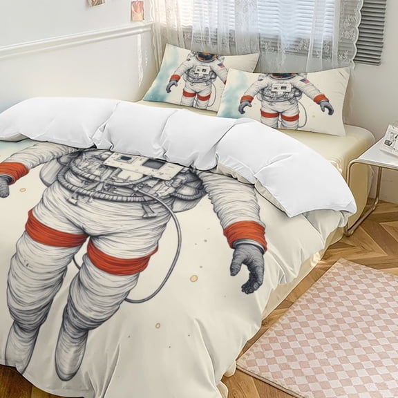 Astronaut Space Adventure(1)-1 Bedding Set Couple Bedclothes Pillowcase Customized Home Textiles Bed Set for Bedroom Decoration