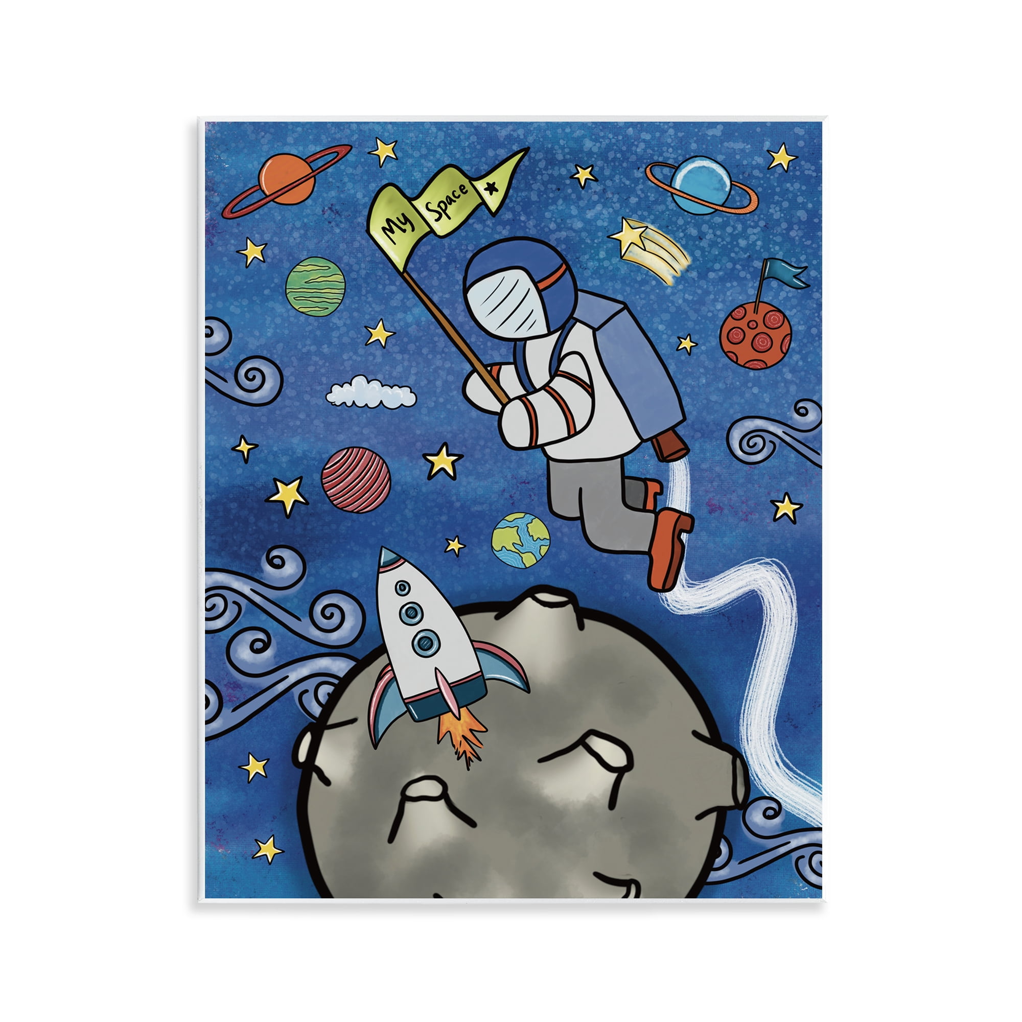 Astronaut Space Adventure Wall Plaque Art, design by Jennifer Stith