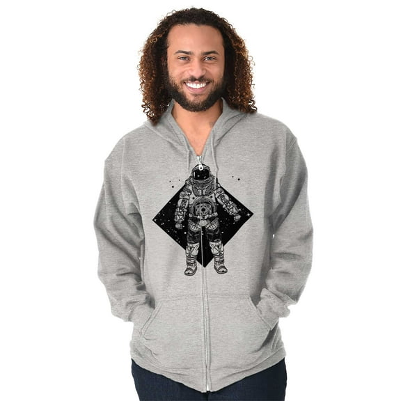 Astronaut Space Celestial Spirit Unisex Fleece Graphic Zip Up Hoodie Brisco Brands 5X