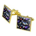 thumbnail image 1 of Astronaut Space Earth Moon Solar System Pattern Square Cufflink Set - Silver or Gold, 1 of 6