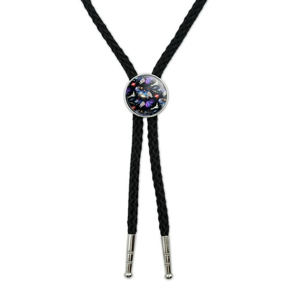 Astronaut Space Earth Moon Solar System Pattern Western Southwest Cowboy Necktie Bow Bolo Tie