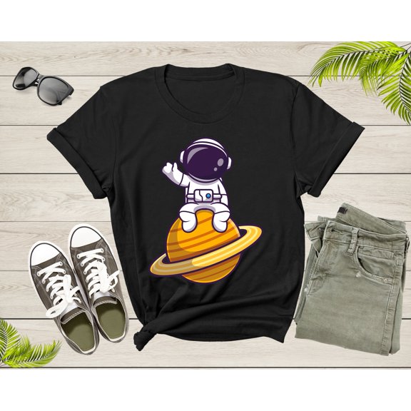 Astronaut Space Lovers Gift Planet Spaceman Graphic Saturn Adult Men Women Kids Boys Girls Shirt Astronaut Birthday Present T-shirt