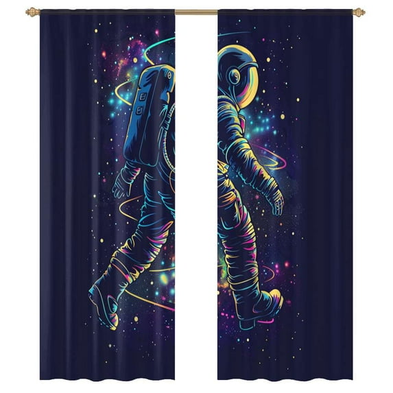 Astronaut Space Odyssey Sheer Window Curtains for Living Room Kitchen Bedroom Tulle Voile Hanging Curtain