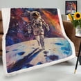 thumbnail image 1 of Astronaut Space Odyssey Sherpa Blanket Throw Blanket For Bed Chair Sofa Blanket For Women Men Blanket Microfiber, 1 of 8