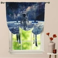 thumbnail image 1 of Astronaut Space Odyssey Window Curtain for Living Room Roman Curtain Kitchen Tie-up Curtains Adjustable Drapes, 1 of 5