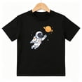 thumbnail image 1 of Astronaut Space Planets Boys Graphic Tees Kids T-Shirt 100% Cotton Short Sleeve Tops Ages 4-13Y, 1 of 5